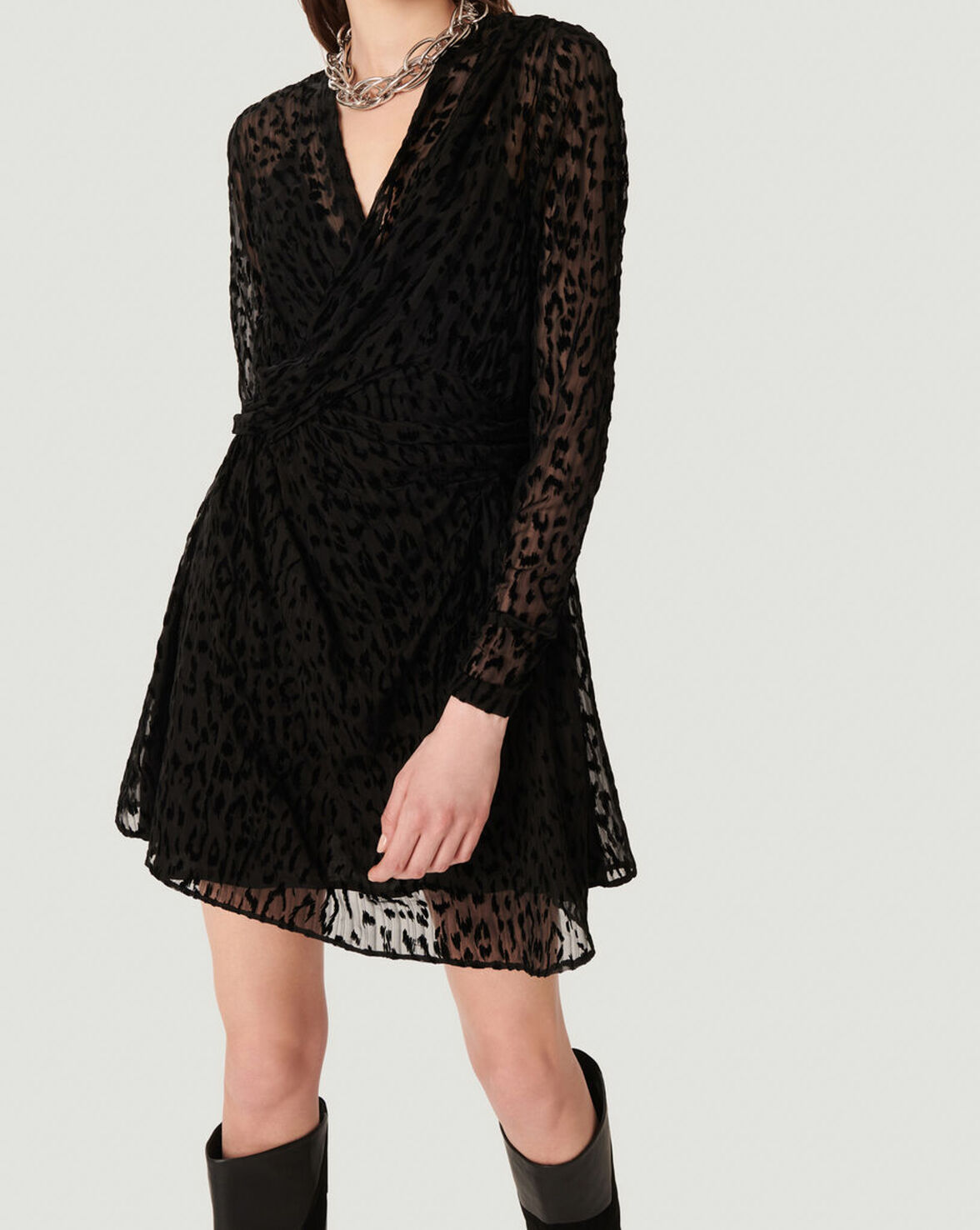 LAYANA LONG SLEEVE MINI DRESS image number null